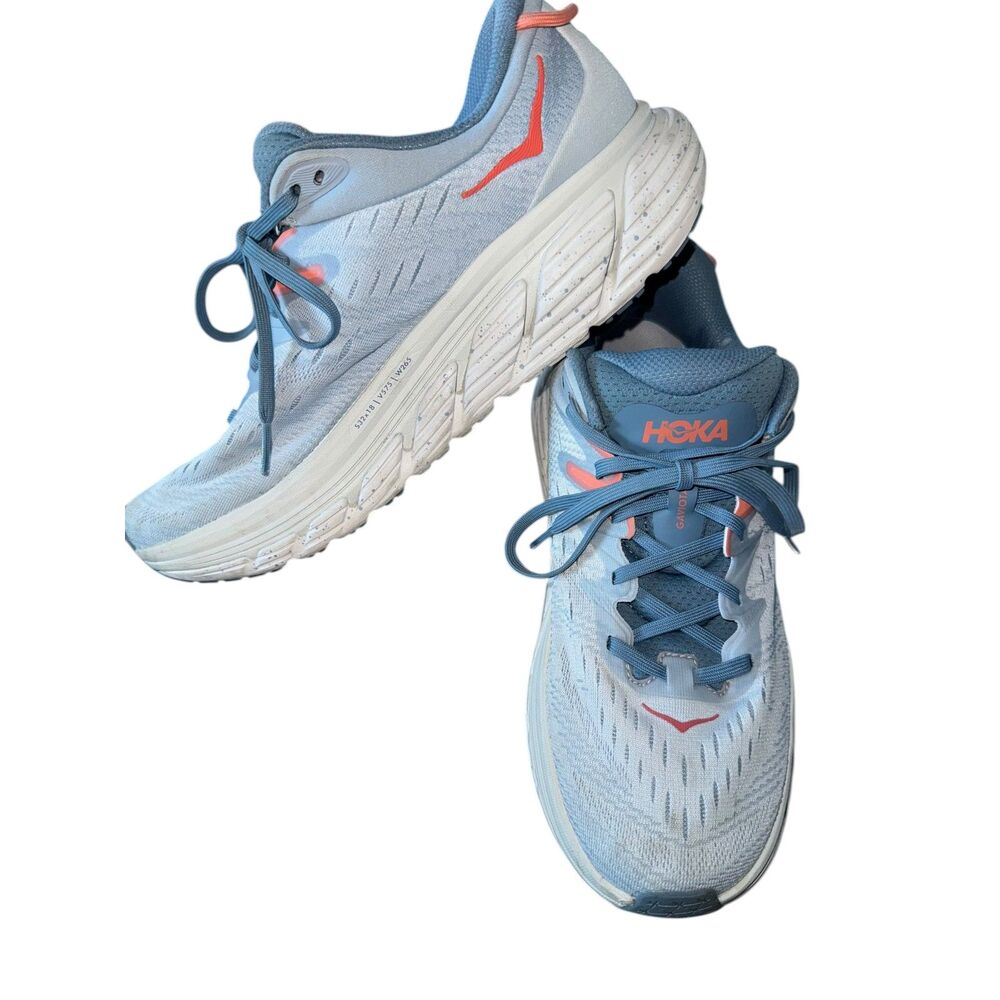 Hoka One One Size 11B Gaviota 4 Blue Fog Running Walking Tennis Shoes - Picture 2 of 9